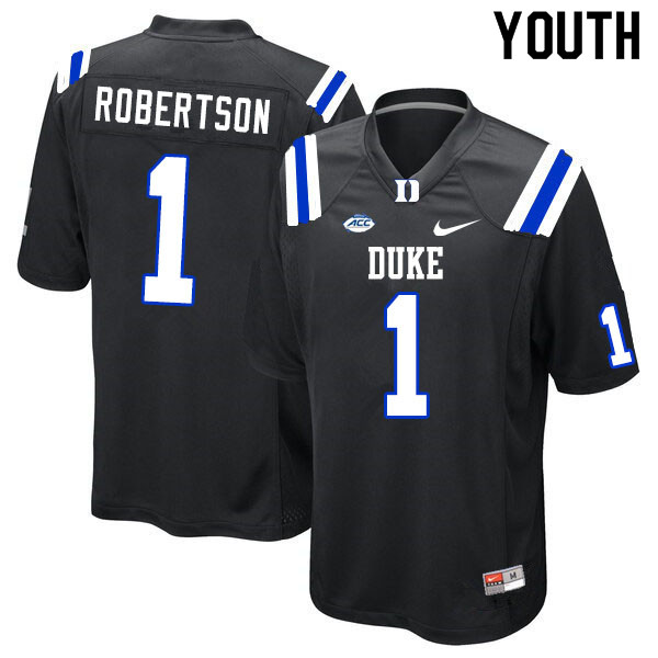 Youth #1 Jontavis Robertson Duke Blue Devils College Football Jerseys Sale-Black